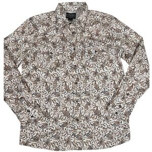 Gibson Trading Co Western Shirt Mens Medium Paisley Snap Button Long Sleeve